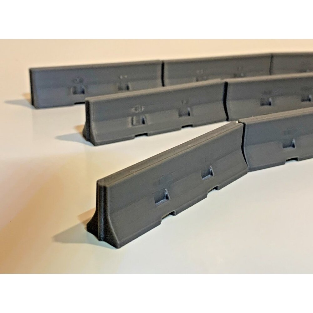 HO Scale Jersey Barrier Set (30) – Highway & Construction Model Scenery
